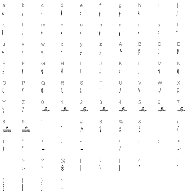 Nothing Matter Character Map