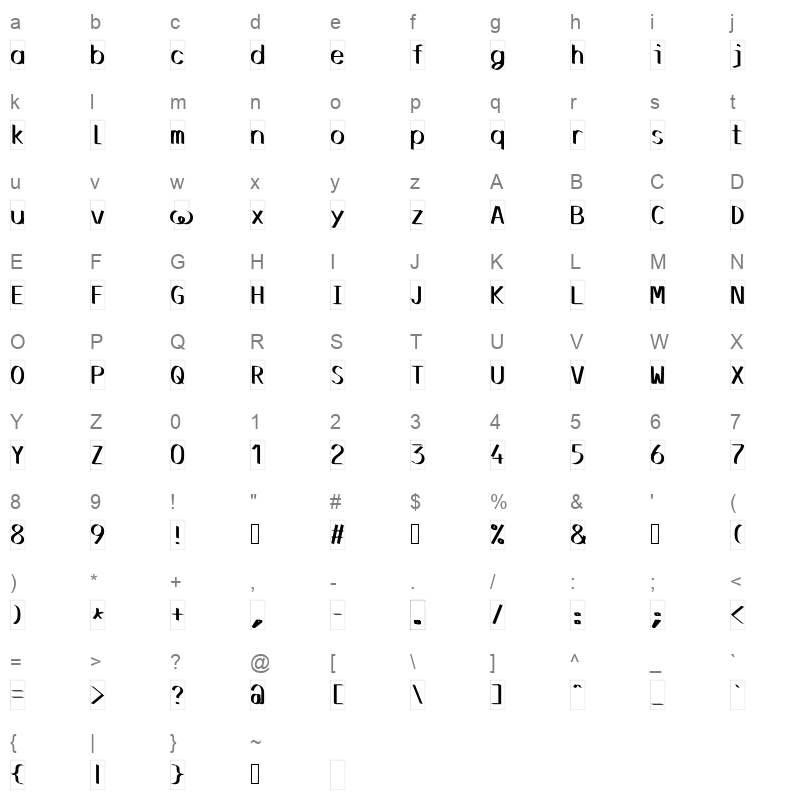 Ocr Pbi poubelle Character Map