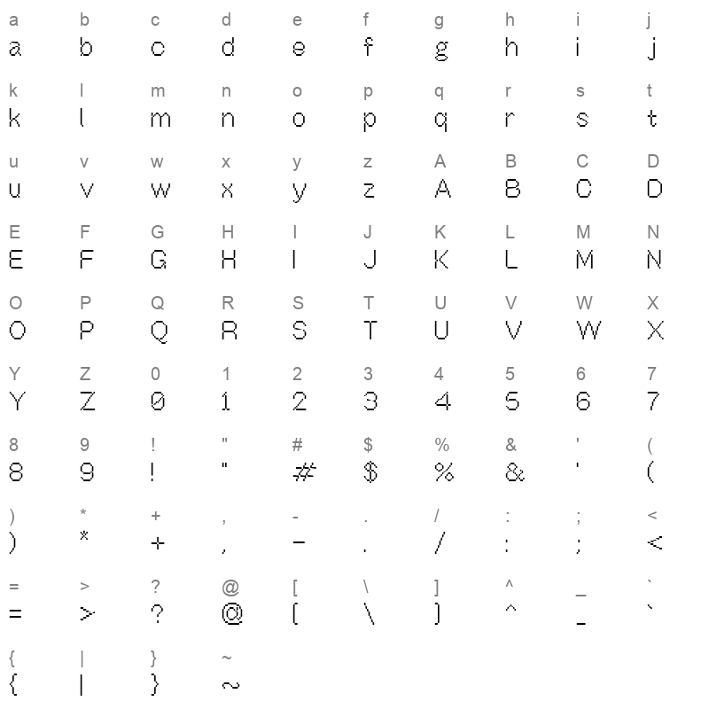 Off Bit 101 Character Map