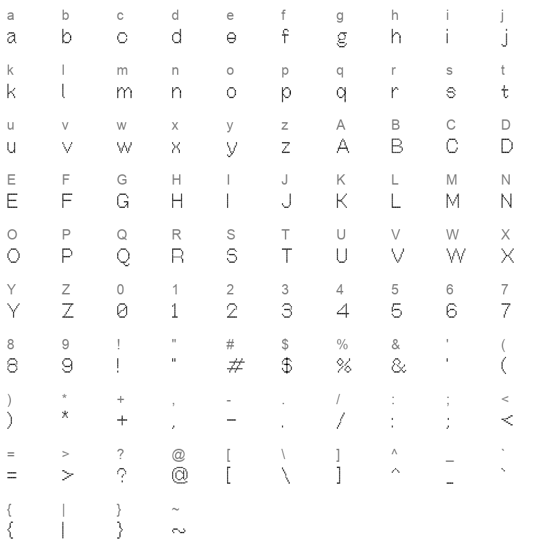 OffBit Dot Character Map