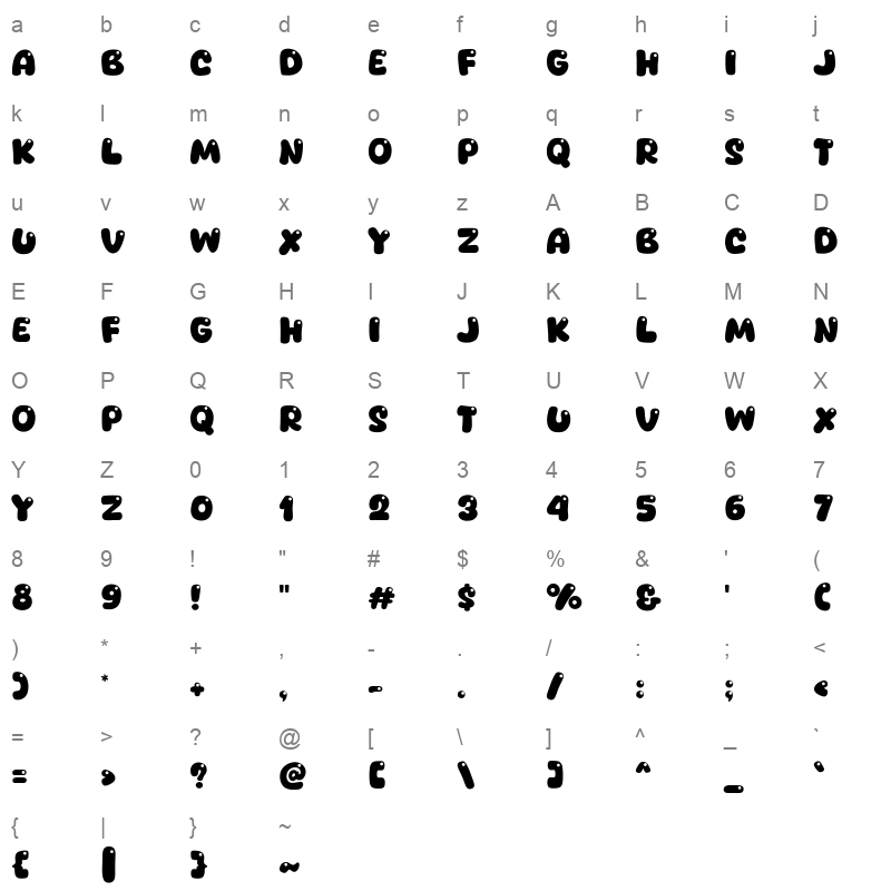 Ohyou Character Map