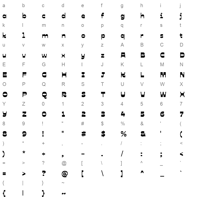Ojuju Extra Bold Character Map