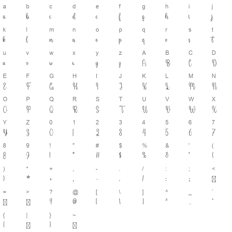 Outline Character Map