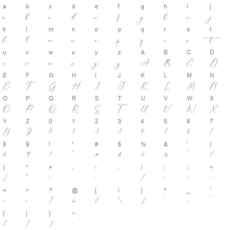 Palmer Corella Character Map