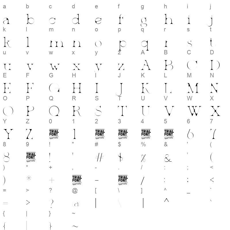 Patented Ramesh Character Map