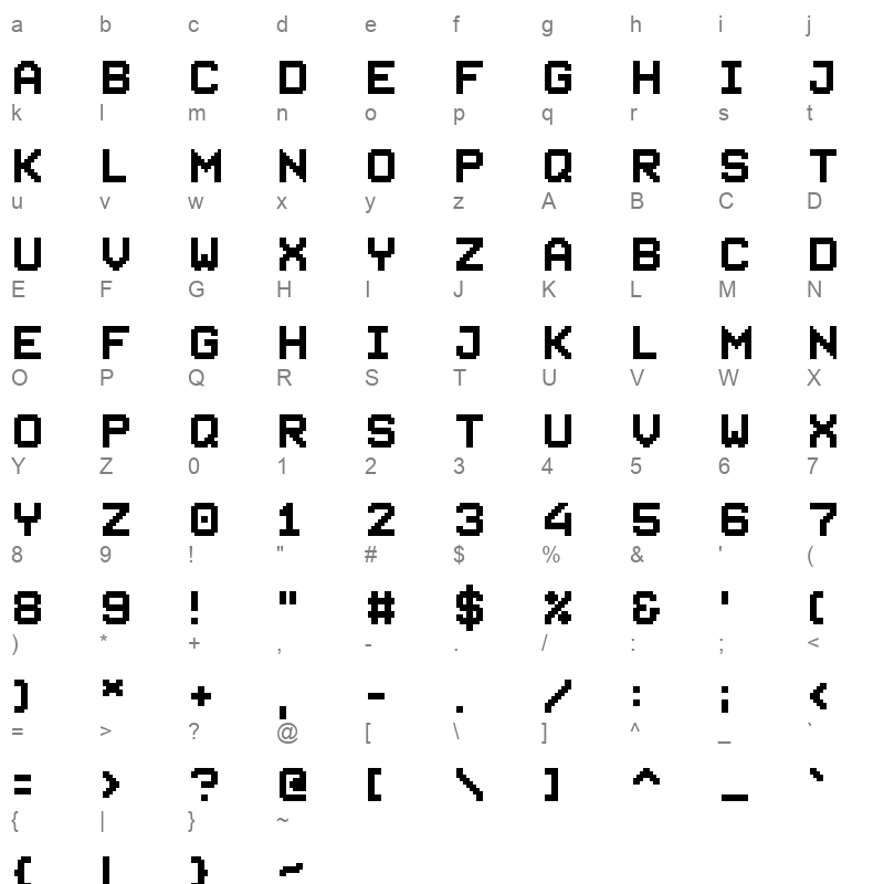 Pix Con Character Map
