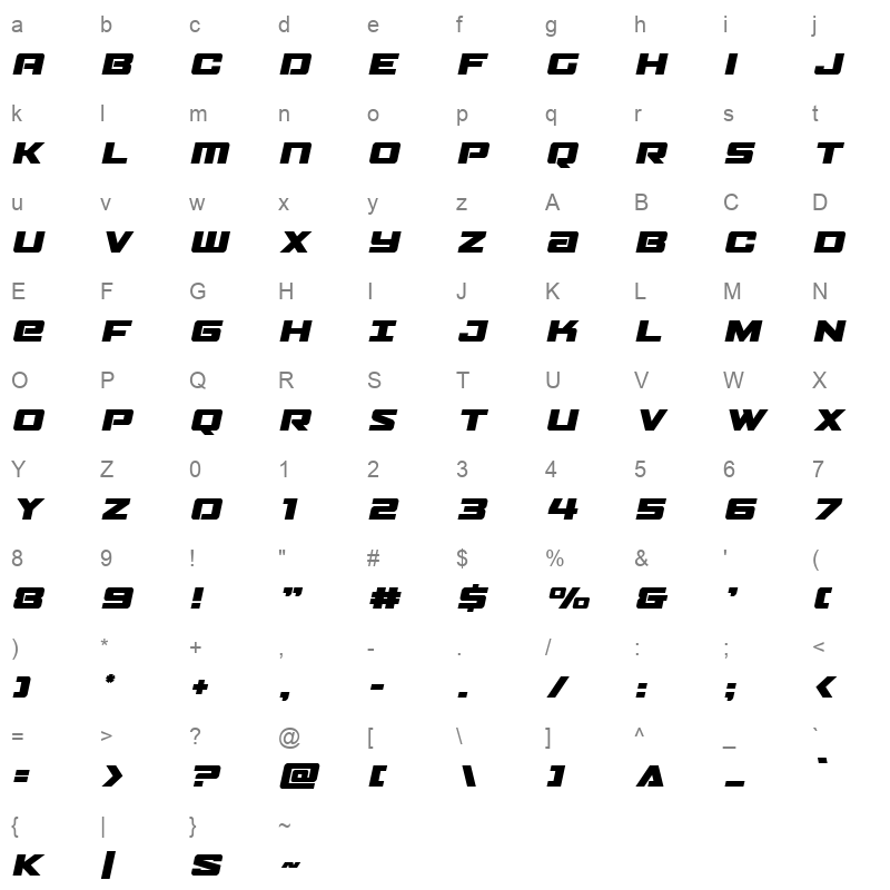 power broker space dital Character Map