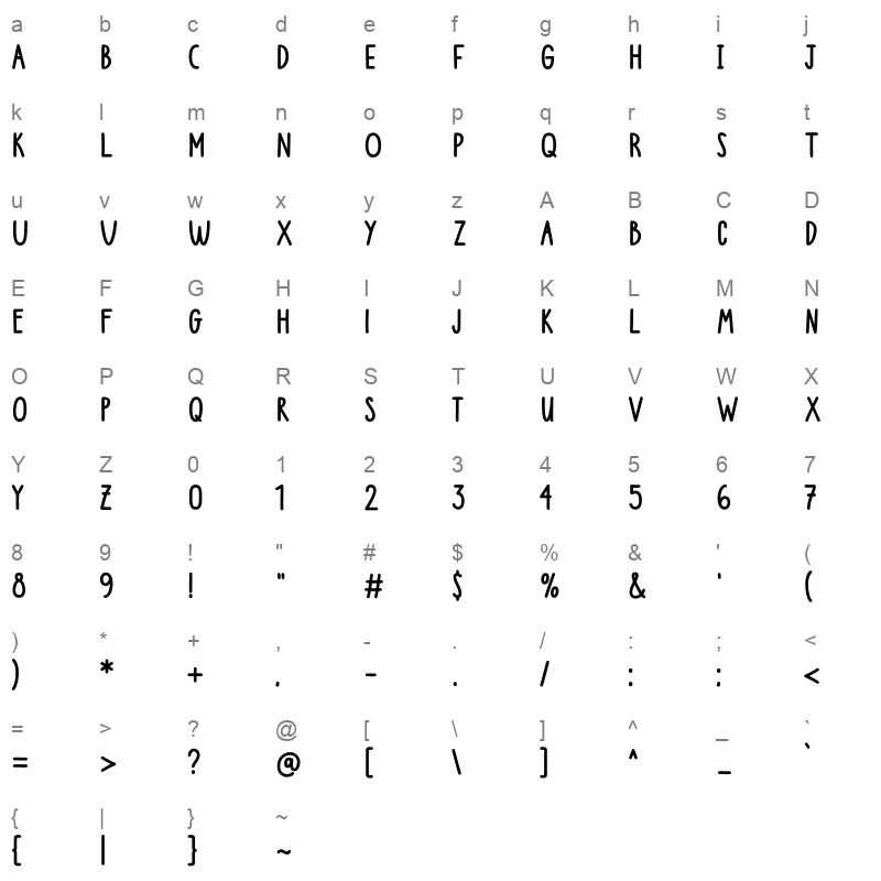 pumpkinsland 1.0 DONATIONWARE Character Map