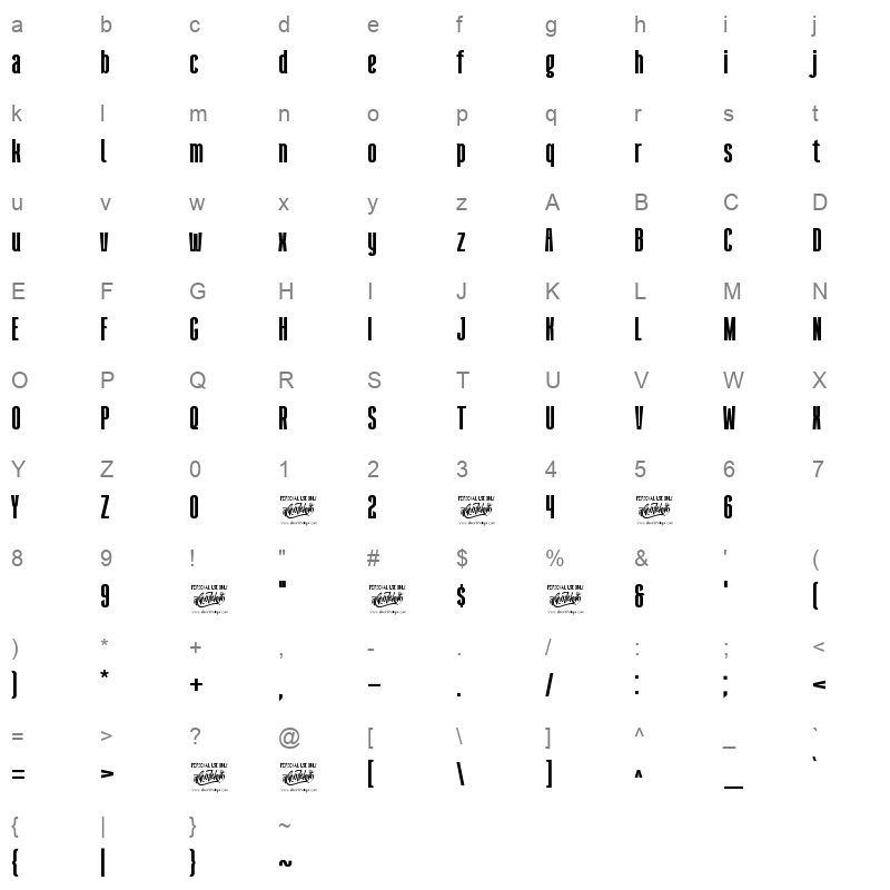 Querygrand Character Map