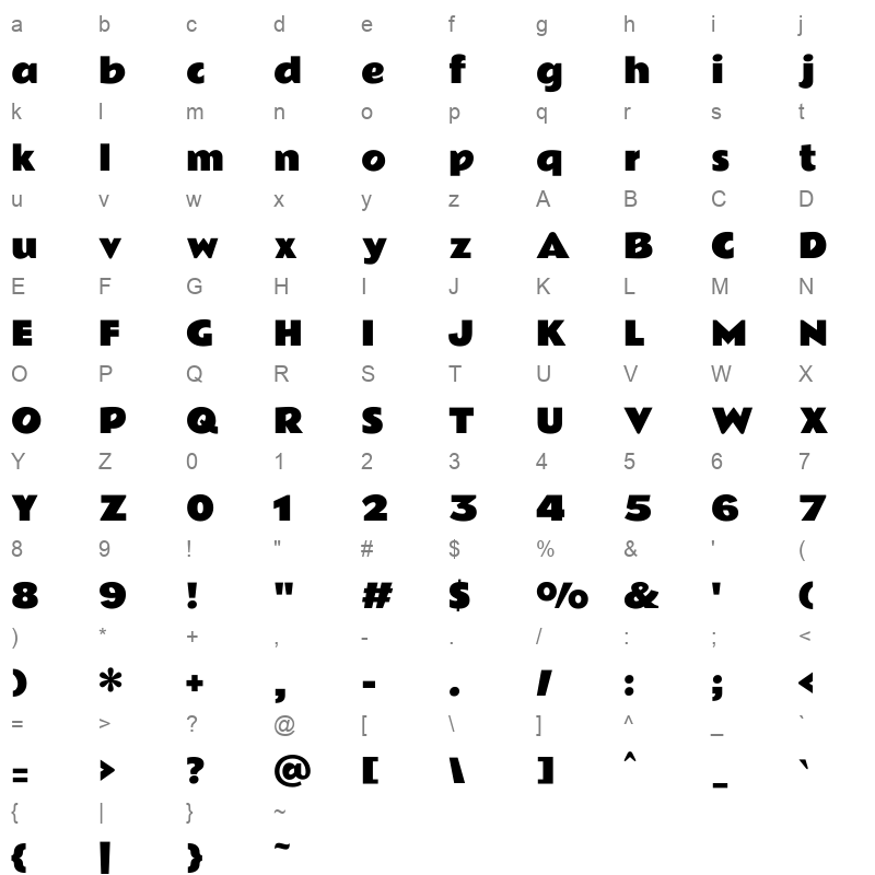 Rammetto One Regular Character Map