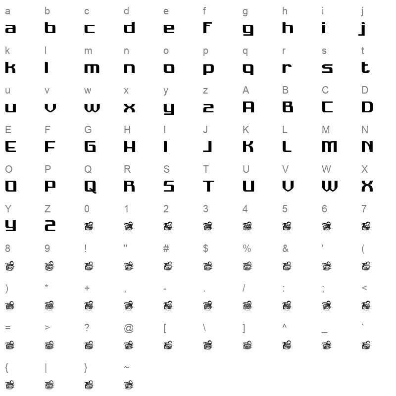 RESADEN RESADEN Regular Character Map
