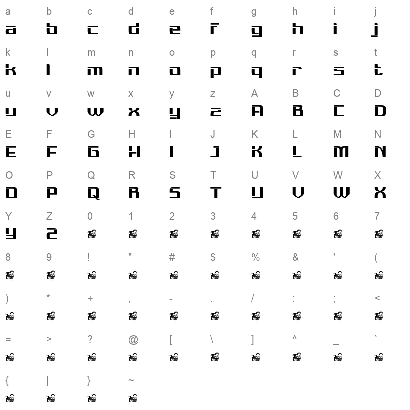 RESADEN RESADEN Stancil Character Map