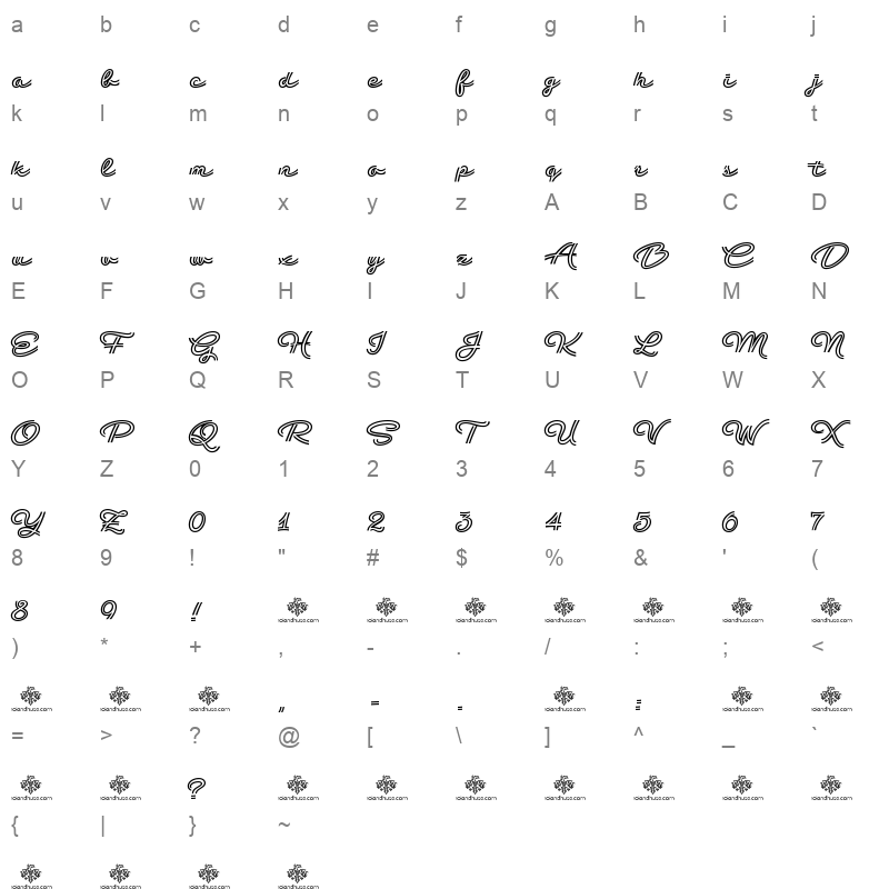 RetroBistretto Outline Character Map