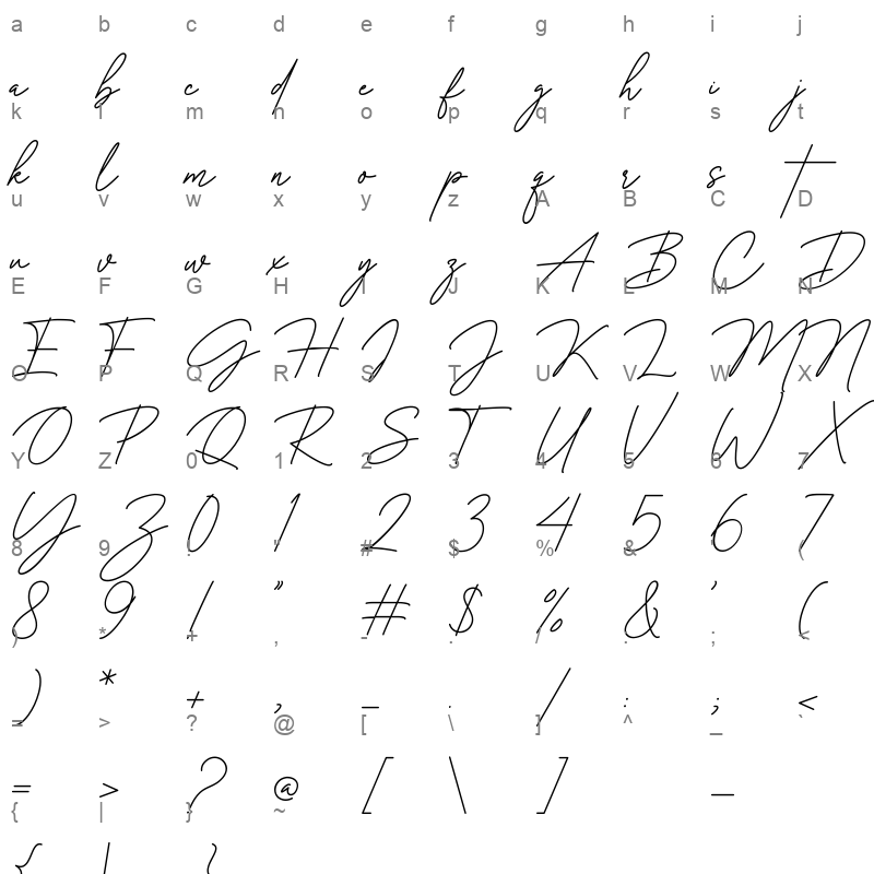 Rosalinda Signature Character Map