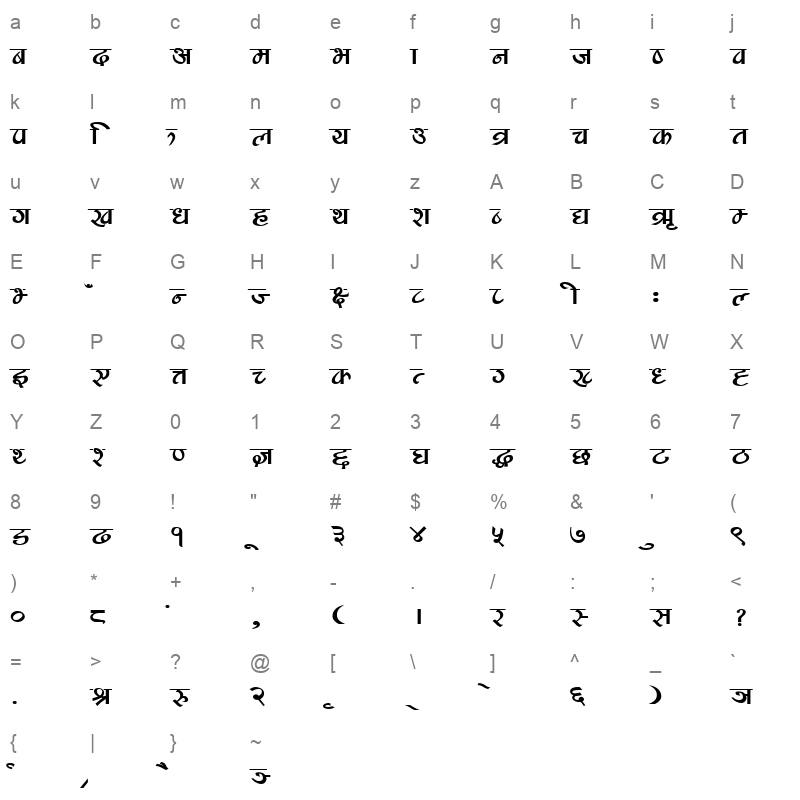 Safaltabold Regular Character Map