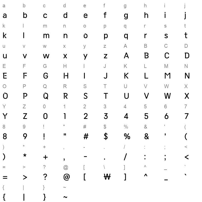 SEOLLEIM cool Character Map