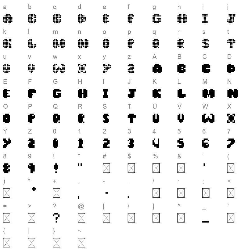 shaodw Character Map