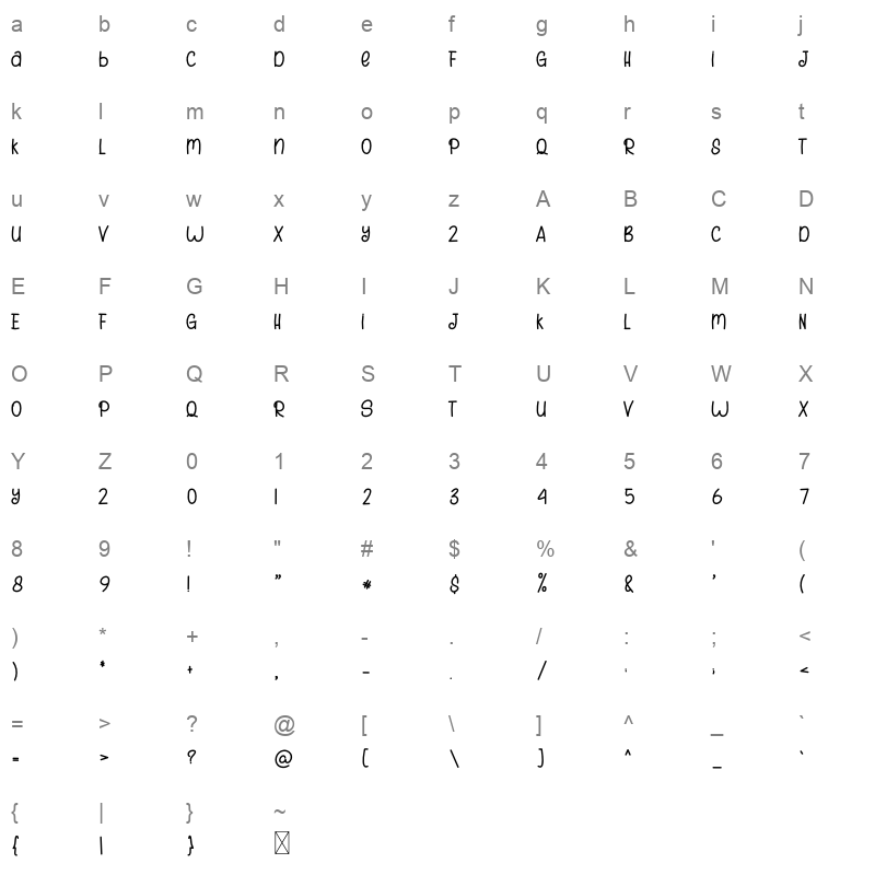 Simple Black Character Map