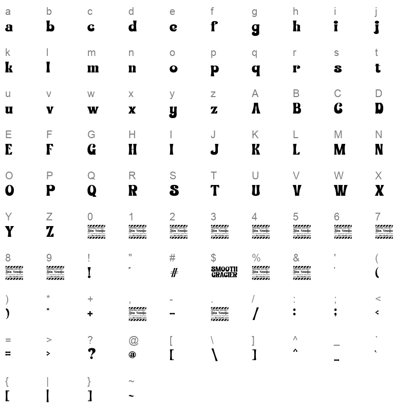Smooth Gracier Character Map
