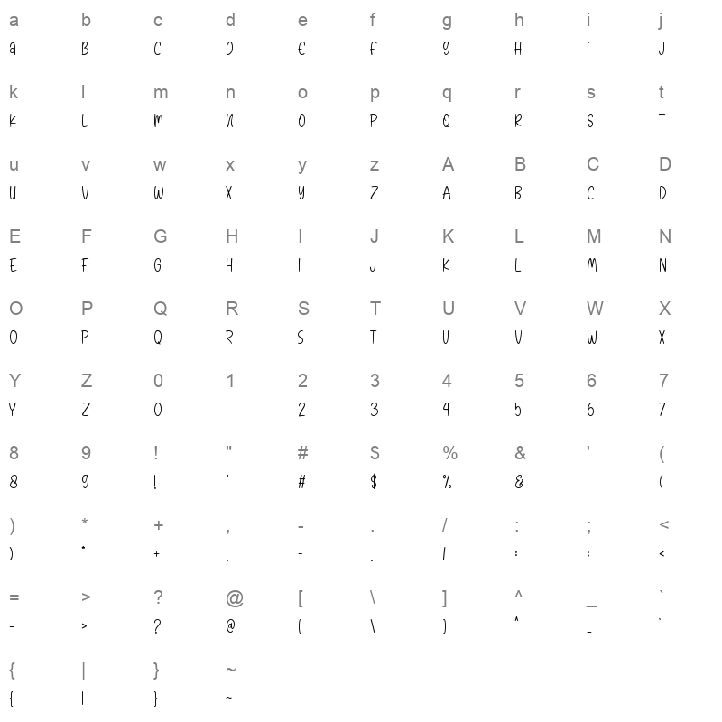 Snowman Character Map
