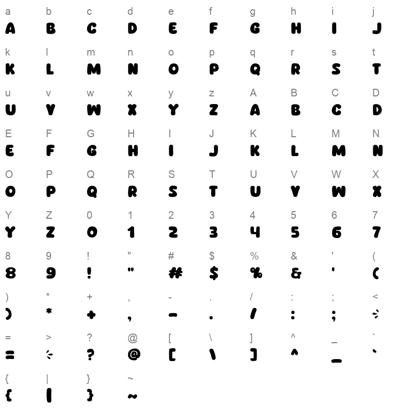 Sobiscuit Character Map