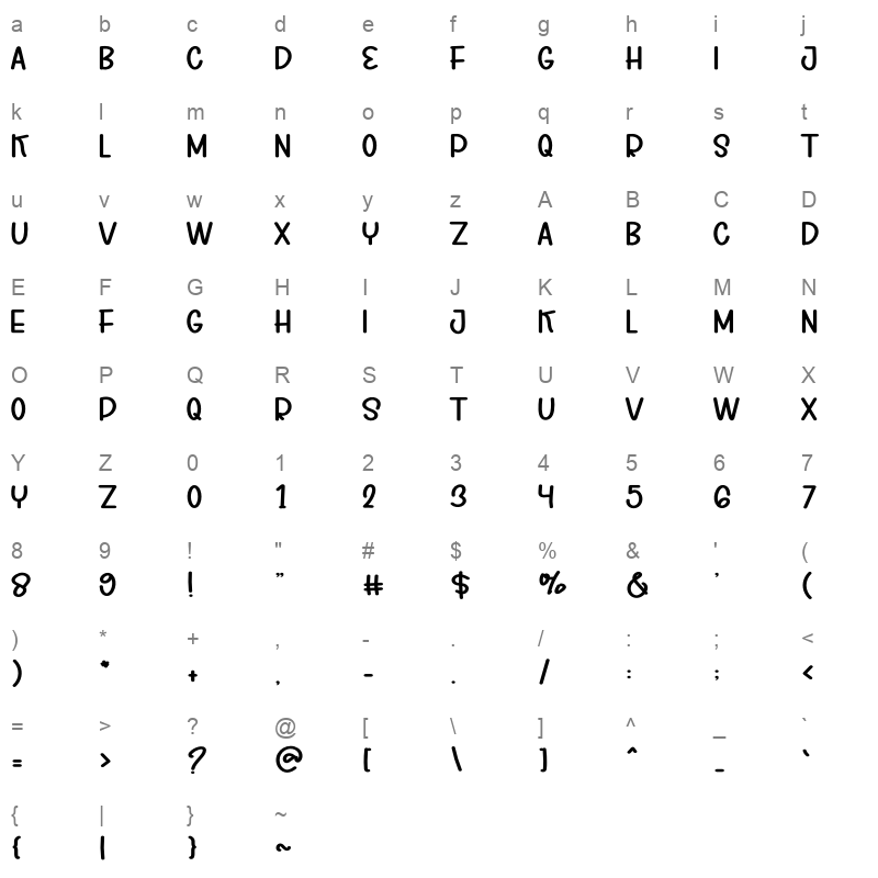 SPACE Character Map