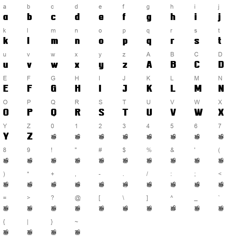 TEKROT TEKROT Regular Character Map