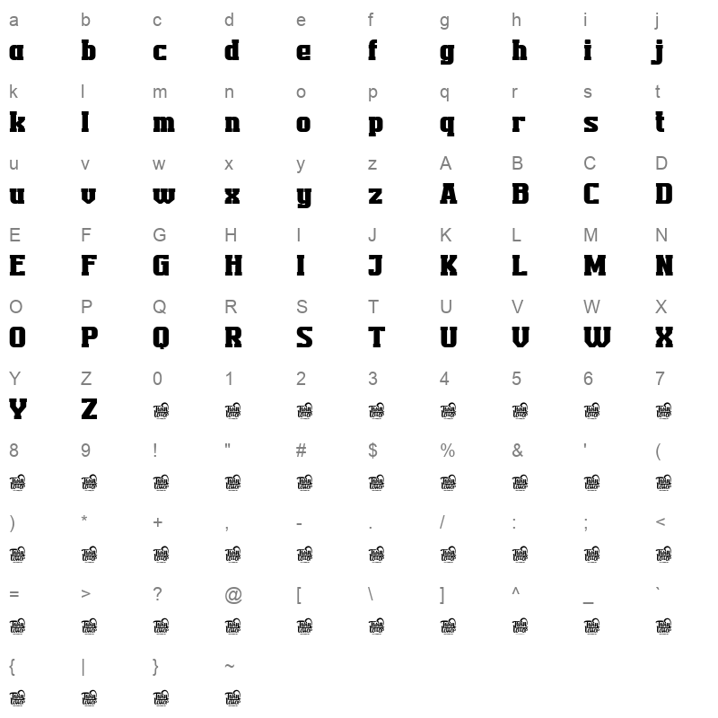 TEKROT TEKROT Slab Character Map