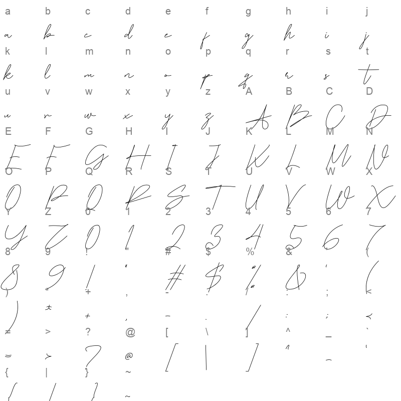 The Reason Character Map