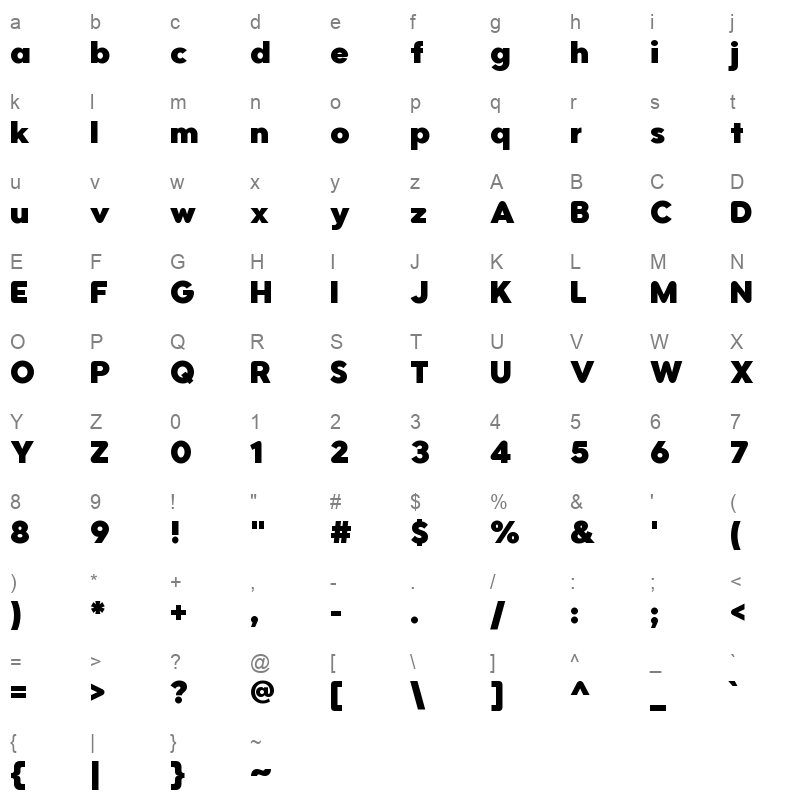 Utendo Black Character Map