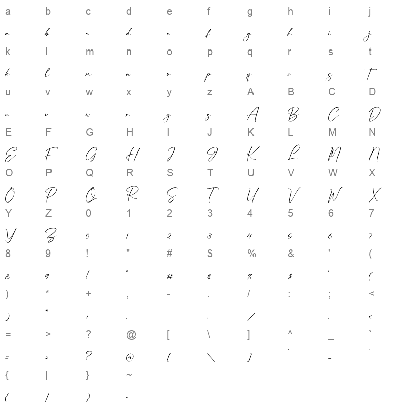 Vallenzuela Character Map