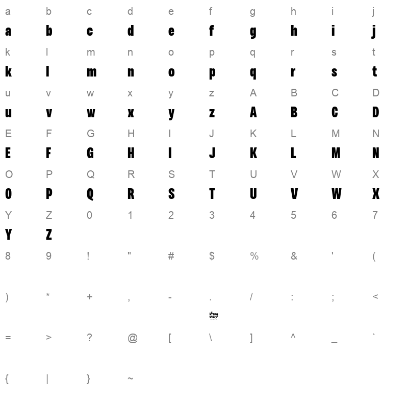 Variera Black Character Map