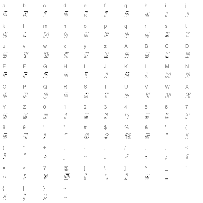 warriatron out Character Map