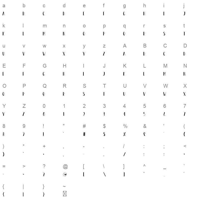 White Flower Character Map