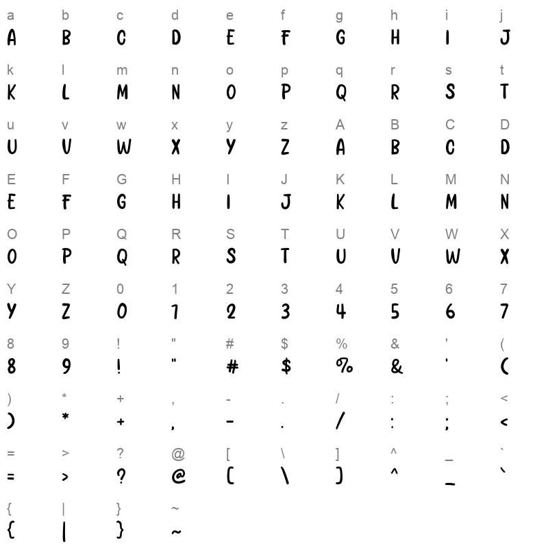 Whoduck Character Map