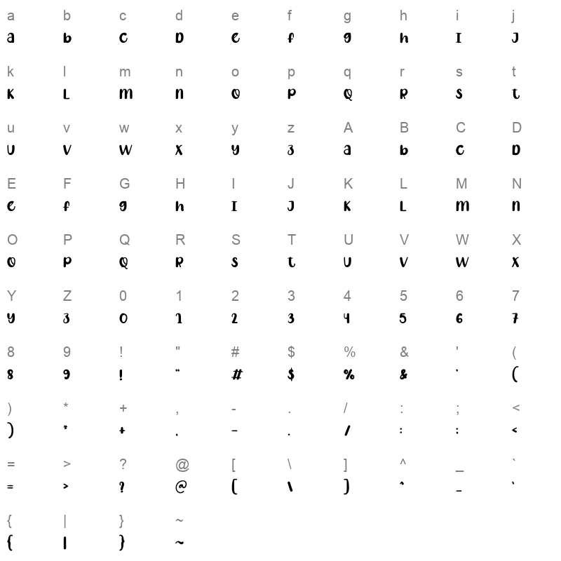 Winter Uniqorn Character Map