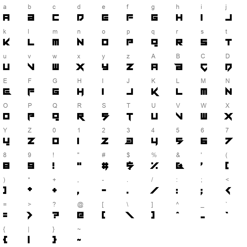 Wreckside Character Map
