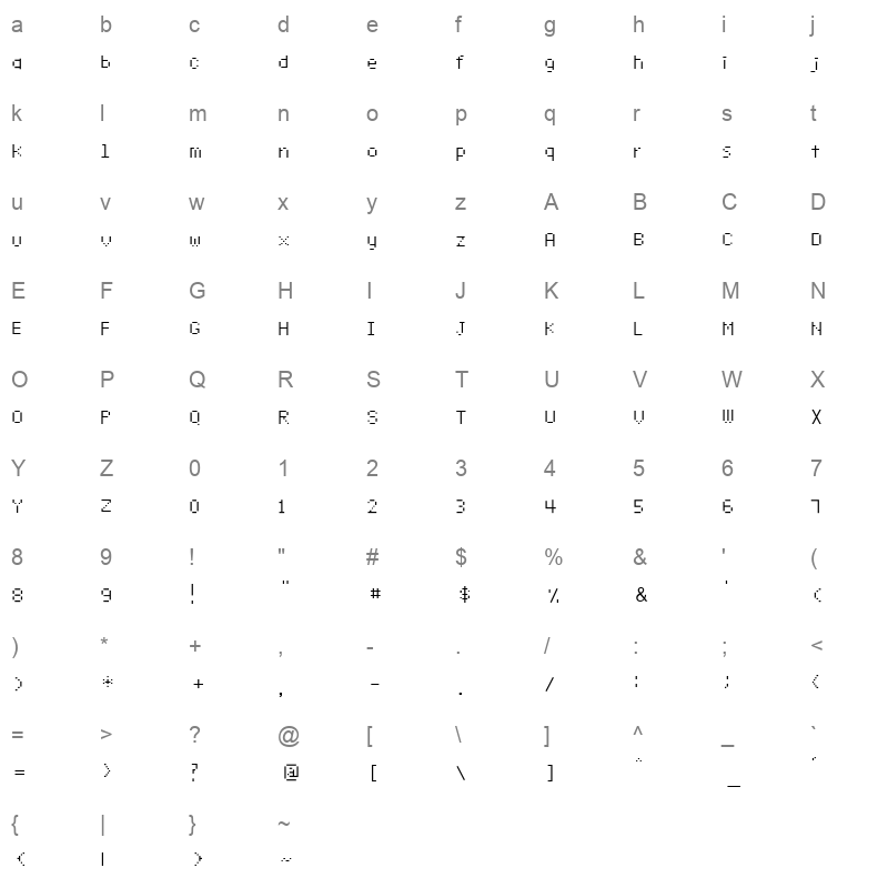 Yang dot light Regular Character Map