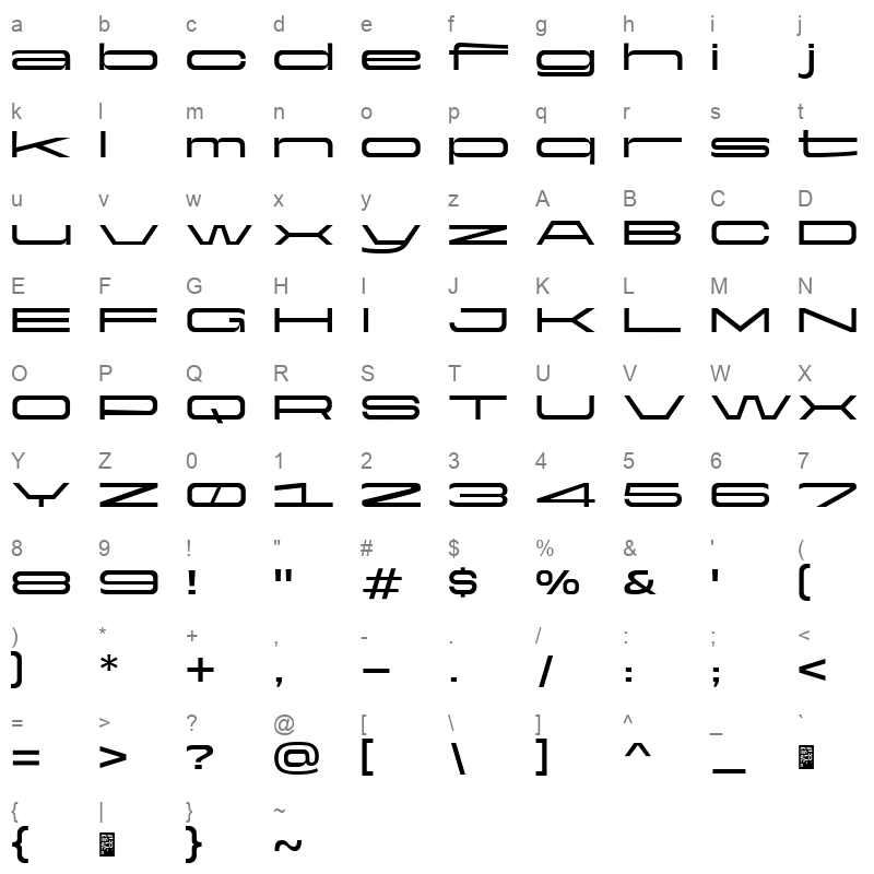 Yapari SemiBoldExpanded Character Map