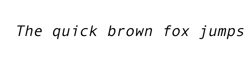 font preview of andale mono italic