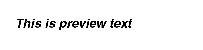 Preview of Helvetica BoldOblique Regular