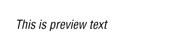 Preview of Helvetica Condensed Italic