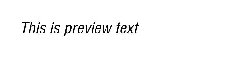 Preview of Helvetica Condensed RomanItalic