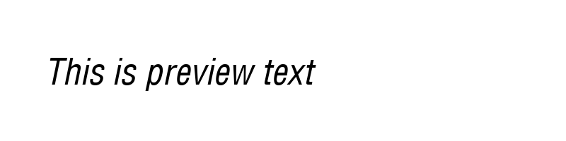 Preview of Helvetica LT Condensed Italic