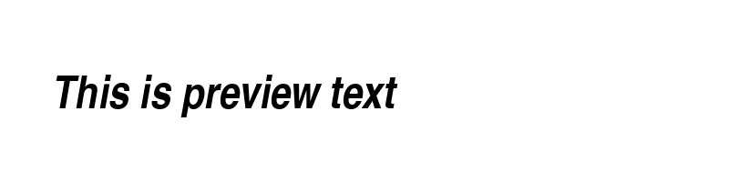 Preview of Helvetica LT Narrow Bold Italic