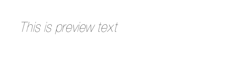 Preview of HelveticaCndObl Thin Regular
