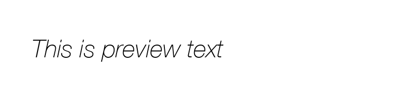 Preview of HelveticaNeue LT 35 Thin Italic