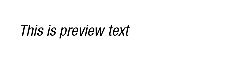 Preview of HelveticaNeueCond Italic