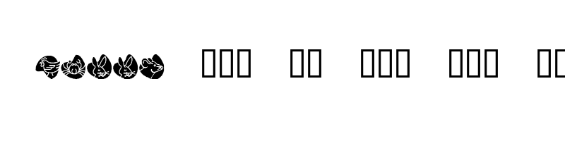 font preview of KR Animal Dings Regular